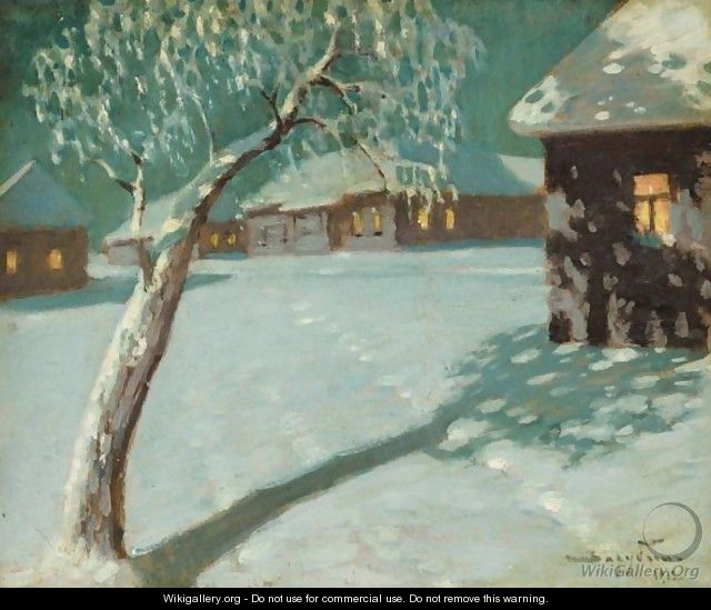 Russian Village In Winter - Viktor Ivanovich Zarubin