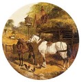 Cart Horses In A Yard - John Frederick Herring, Jnr.