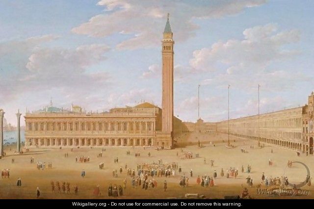 The Piazza San Marco With The Piazzetta, Venice - Hendrik Frans Van Lint