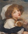 Young Girl With A Spaniel - Jean Baptiste Greuze