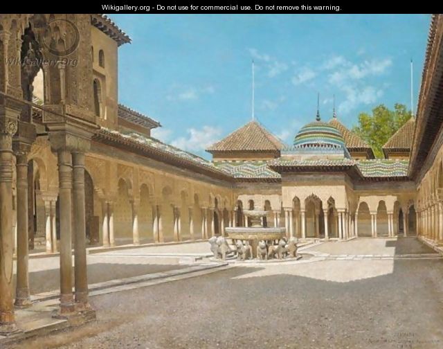 Patio De Los Leones, Alhambra - Joseph Theodor Hansen