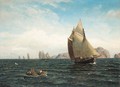 Seilbater Pa Fjorden (Sailing Off The Norwegian Coast) - Hans Fredrik Gude