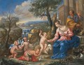 Sacra Famiglia Con San Giovannino E Angioletti Nei Pressi Di Una Cascata - (after) Hendrik Van Balen, I