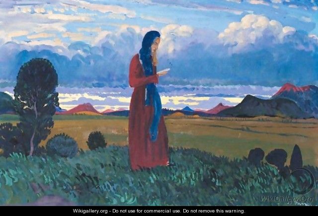 Girl Reading In A Landscape - James Dickson Innes