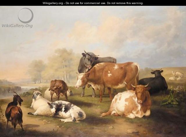 Cattle And Sheep In A Landscape - (after) Thomas Sidney Cooper