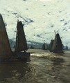 Volendam Vessels Sailing At Dusk - Hans Von Bartels