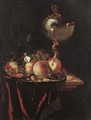 Fruits, Crustaces Et Nautile Sur Un Entablement harmen Loedingstill Life With Peaches And A Nautiluswe Are Grateful To Mr Fred Meijer For Confirming The Attribution On The Basis Of A Transparency. - Harmen Loeding
