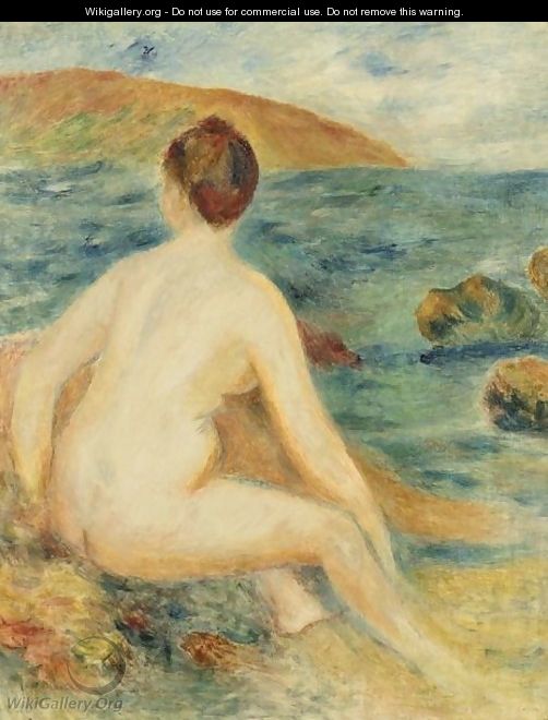 Baigneuse Nue Assise Au Bord De La Mer - Pierre Auguste Renoir