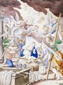 La Nascita Di Cristo Con L'Allegoria Della Passione - (after) Giovanni B. (Il Genvovese) Castello