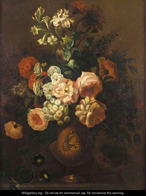 A Still Life Of Mixed Flowers - (after) Simon Hardime