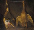 A Still Life Of Two Hung Ducks - Heinrich Lihl