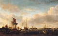 A Port Scene With Dutch Vessels At The End Of A Pier With Yachts And Other Small Vessels Offshore - Peter van den Velde