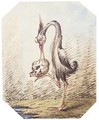 A stork with a skull - Isaac Robert Cruikshank