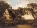 Two Peasants Talking By A Cottage - Thomas Smythe