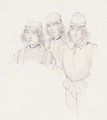 Study Of Three Man In Renaissance Dress - Richard Parkes Bonington