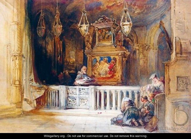 Figures Kneeling At An Altar - Charles Bentley