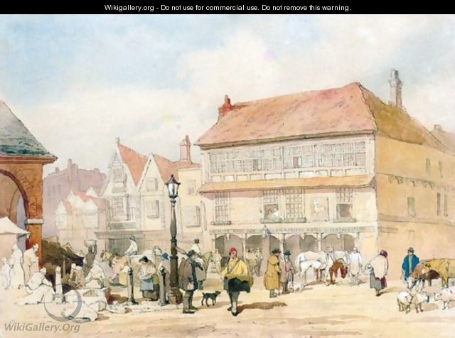 Market Day, Taunton, Somerset - (after) Samuel Prout