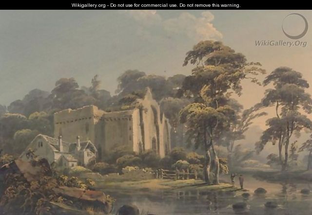 A Church Ruin In A River Landscape - Thomas Walmsley