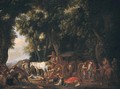 A Wooded Landscape With Bandits Ambushing Travellers - Cornelis de Wael