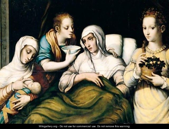 The Birth Of The Virgin - Luis de Morales