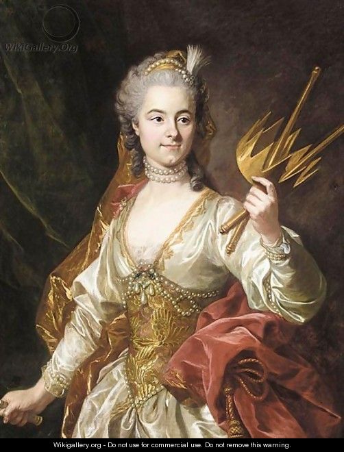 Portrait Of Mademoiselle Genevieve De Malboisiere (1746-66) As Melpomene, Muse Of Tragedy - Louis Michel van Loo