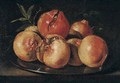 Still Life Of Pomegranates Upon A Pewter Dish - (after) Juan De Zurbaran