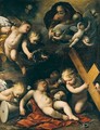 The Sleeping Christ Child, God The Father, And Putti With The Instruments Of The Passion - Carlo Francesco Nuvolone