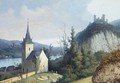 A Rhine View With A Church And A Ruined Castle On A Hill (Possibly Oberwesel) - Henri Knip