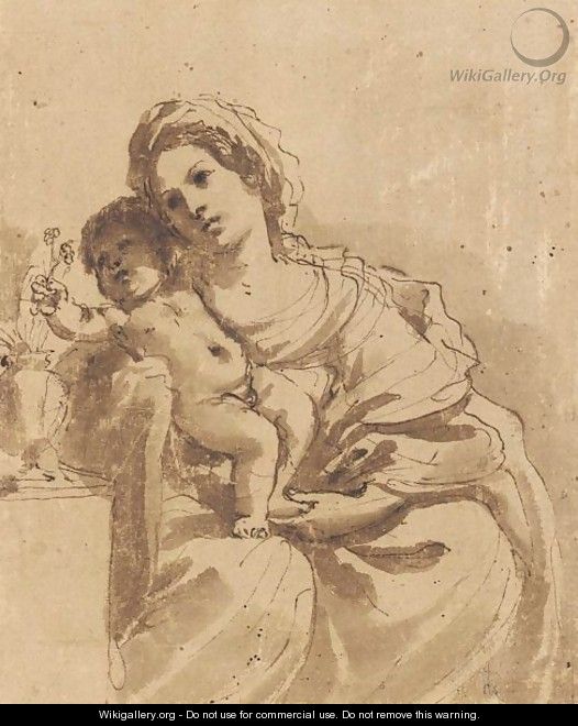 Madonna And Child - Giovanni Francesco Guercino (BARBIERI)