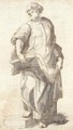 Study Of An Evangelist, Standing With An Open Book Supported On His Right Knee - Giovanni Battista (Il Malosso) Trotti