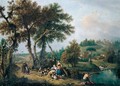 A Pastoral Landscape With The Flight Into Eygpt - Francesco Zuccarelli