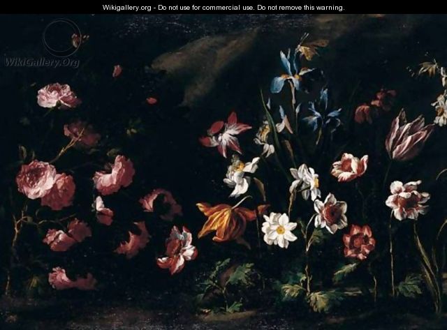 A Landscape With Tulips, Irises, Narcissi And Roses - Juan De Arellano