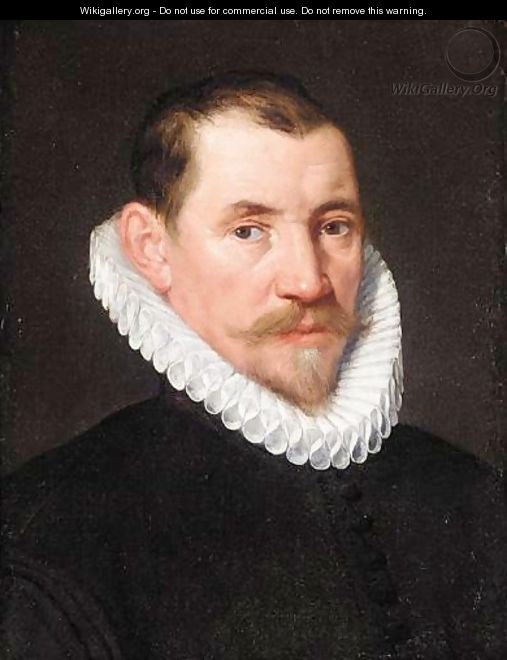Portrait Of A Gentleman, Head And Shoulders, Wearing Black With A White Ruff - (after) Frans, The Elder Pourbus