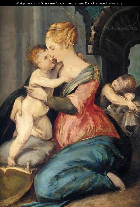 The Madonna And Child With Saint John The Baptist - (after) Giorgio Vasari