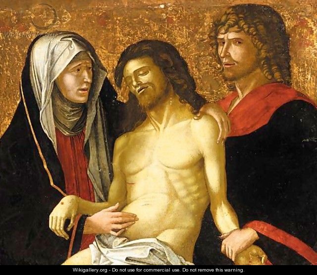 The Dead Christ Being Supported By The Virgin And Saint John The Evangelist - Veneto-Cretan School