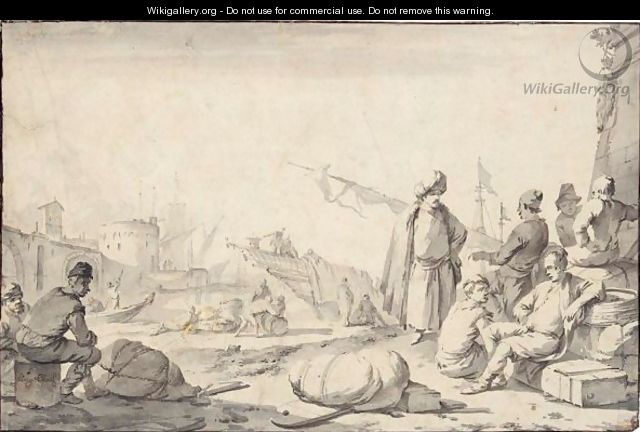Orientals And Seamen On A Mediterranean Quay - Johannes Lingelbach