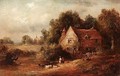 Cottage In A Landscape With Ducks - Thomas Whittle