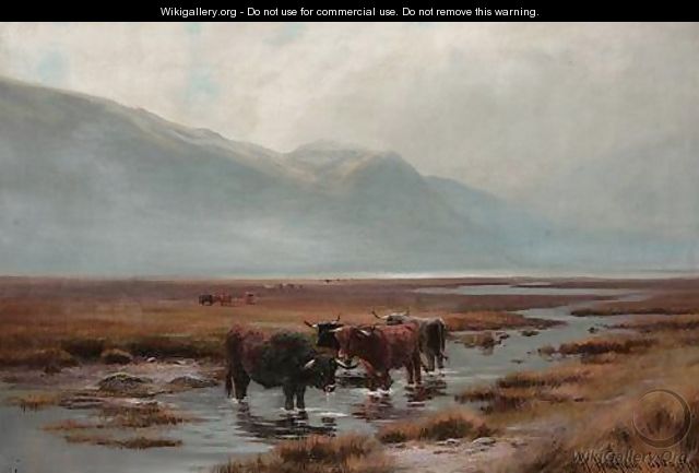 Cattle In A River - Henry Hadfield Cubley