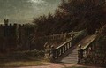 The Terrace, Haddon Hall, Derbyshire By Moonlight - Arthur William Redgate