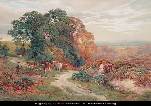 Driving Cattle - Charles James Adams