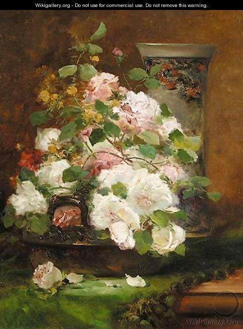 Jardiniere De Roses - Eugene Henri Cauchois