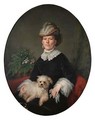 Portrait Of A Lady With Her Pet Dog - Continental School