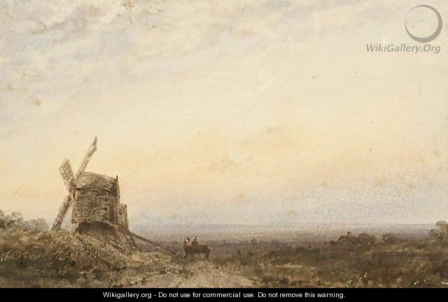 A Windmill In An Open Landscape - Claude Hayes