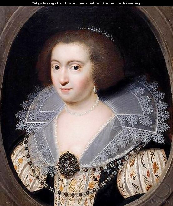 Portrait Of A Noblewoman, Said To Be Amalia Van Solms - (after) Anthony Van Ravesteyn