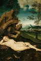 A Water Nymph Reclining In A Landscape - (after) Lucas The Elder Cranach