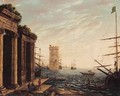 A Classical Harbour At Dusk - (after) Claude Lorrain (Gellee)
