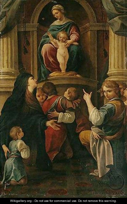 The Madonna And Child Adored By Santa Felicita And Her Sons - Lorenzo Garbieri