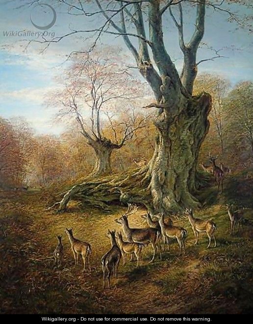 Deer In The New Forest - William Snr Luker
