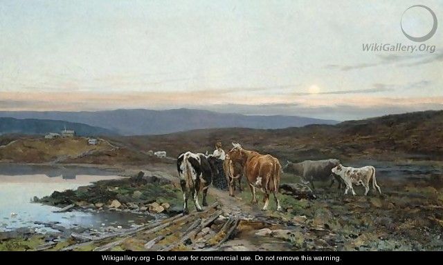 Cattle On A Country Track - Christian Eriksen Skredsvig