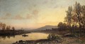 Fishing At Sunset, Rome In The Distance - Hermann David Solomon Corrodi